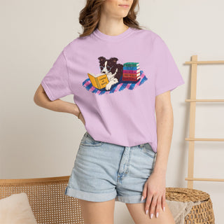 Border Collie Book Lover Shirt, Reading Dog T Shirt, Fantasy Book Lover Gift, Cute Bookish Dog Tee, Dog Mom Gift, Booktok Shirt