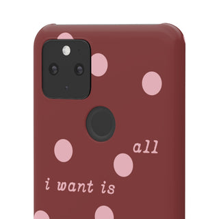 Polka Dot 'I Want Is All Coffee & Music' Phone Case