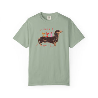 Weenies and Martinis Shirt, Dachshund T Shirt, Funny Wiener Dog Tee, Doxie Mom Gift, Cute Cocktail Shirt, Comfort Colors Dog Lover Tee