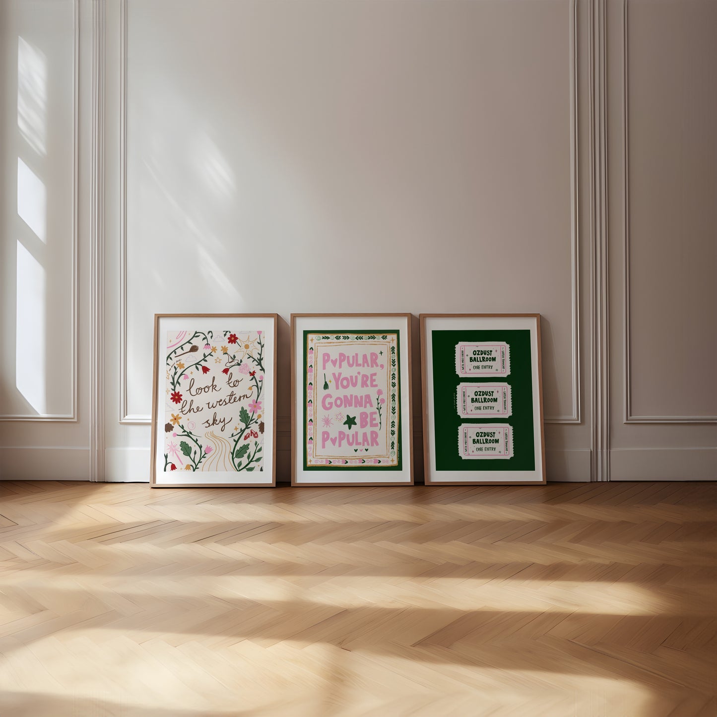 3 Art prints, Look To The Western Sky, Popular You're Gonna Be Popular, Ozdust Ballroom