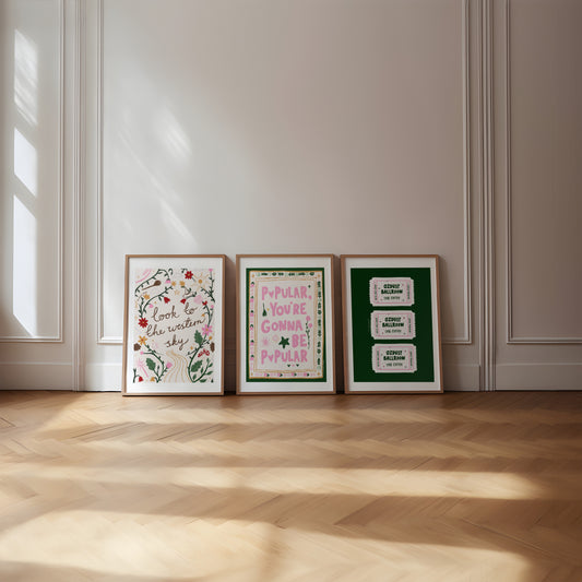 3 Art prints, Look To The Western Sky, Popular You're Gonna Be Popular, Ozdust Ballroom