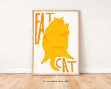 Fat Cat Art Print without a frame