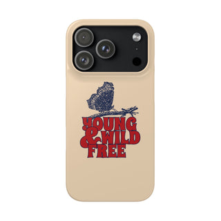 Young & Wild & Free Retro Butterfly Graphic Snap Phone Case