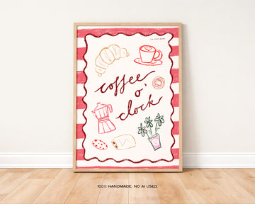 Coffee O’Clock Print without a frame