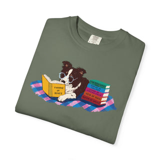Border Collie Book Lover Shirt, Reading Dog T Shirt, Fantasy Book Lover Gift, Cute Bookish Dog Tee, Dog Mom Gift, Booktok Shirt