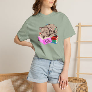 Staffordshire Bull Terrier Book Lover Shirt, Staffy Reading T Shirt, Fantasy Reader Gift, BookTok Dog Tee, Cute Dog Mum Shirt, Comfort Color
