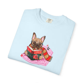 French Bulldog Book Lover Shirt, Frenchie Reading T Shirt, Wizard Dog Tee, Fantasy Reader Gift, BookTok Shirt, Comfort Colors Dog Mom Gift
