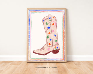 Cowboy Boot Print | Western Wall Art