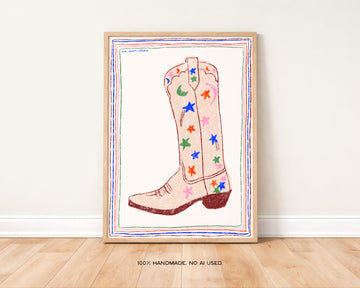 Cowboy Boot Print | Western Wall Art without a frame