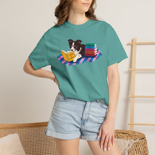 Border Collie Book Lover Shirt, Reading Dog T Shirt, Fantasy Book Lover Gift, Cute Bookish Dog Tee, Dog Mom Gift, Booktok Shirt