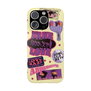 Fake Love Sticker Collage Graphic Snap Case