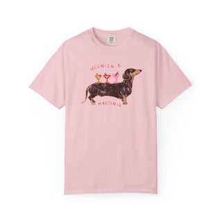 Weenies and Martinis Shirt, Dachshund T Shirt, Funny Wiener Dog Tee, Doxie Mom Gift, Cute Cocktail Shirt, Comfort Colors Dog Lover Tee