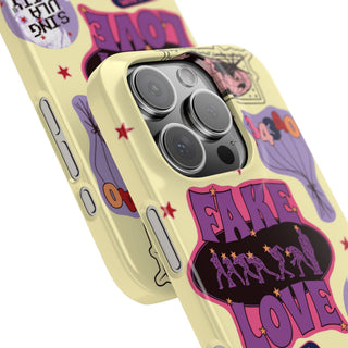 Fake Love Sticker Collage Graphic Snap Case