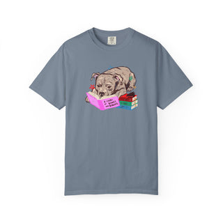 Staffordshire Bull Terrier Book Lover Shirt, Staffy Reading T Shirt, Fantasy Reader Gift, BookTok Dog Tee, Cute Dog Mum Shirt, Comfort Color