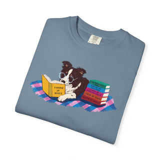 Border Collie Book Lover Shirt, Reading Dog T Shirt, Fantasy Book Lover Gift, Cute Bookish Dog Tee, Dog Mom Gift, Booktok Shirt