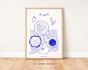 Bon Appetit Print | French Phrases Wall Art without a frame