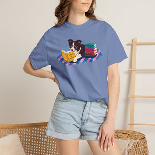 Border Collie Book Lover Shirt, Reading Dog T Shirt, Fantasy Book Lover Gift, Cute Bookish Dog Tee, Dog Mom Gift, Booktok Shirt