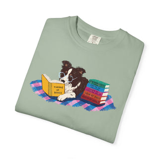 Border Collie Book Lover Shirt, Reading Dog T Shirt, Fantasy Book Lover Gift, Cute Bookish Dog Tee, Dog Mom Gift, Booktok Shirt