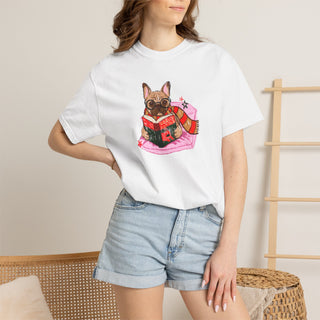 French Bulldog Book Lover Shirt, Frenchie Reading T Shirt, Wizard Dog Tee, Fantasy Reader Gift, BookTok Shirt, Comfort Colors Dog Mom Gift