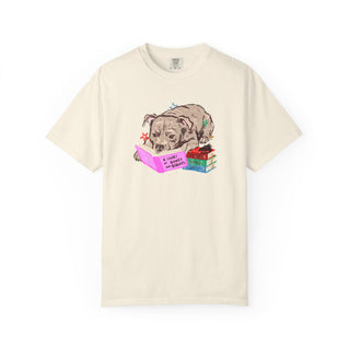 Staffordshire Bull Terrier Book Lover Shirt, Staffy Reading T Shirt, Fantasy Reader Gift, BookTok Dog Tee, Cute Dog Mum Shirt, Comfort Color