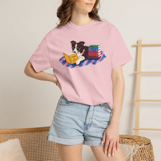 Border Collie Book Lover Shirt, Reading Dog T Shirt, Fantasy Book Lover Gift, Cute Bookish Dog Tee, Dog Mom Gift, Booktok Shirt