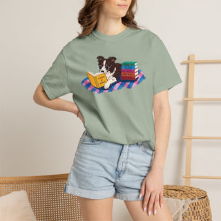 Border Collie Book Lover Shirt, Reading Dog T Shirt, Fantasy Book Lover Gift, Cute Bookish Dog Tee, Dog Mom Gift, Booktok Shirt