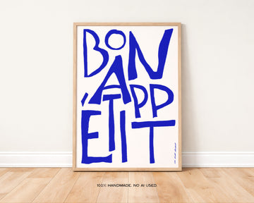 Bon Appetit Type Print without a frame