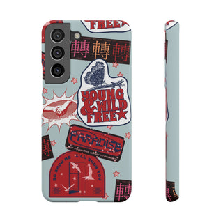 Young & Wild Free Retro Sticker Collage Snap Phone Case