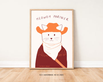 Meowdy Partner Print without a frame