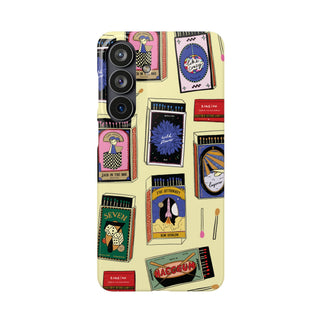 Matchbox Pattern Phone Case — Retro Matchbook Design Snap Case