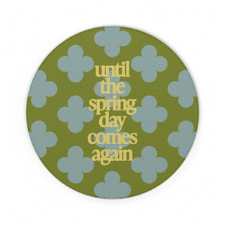 "Until The Spring Day Comes Again" Floral Retro Leather Mouse Mat