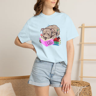 Staffordshire Bull Terrier Book Lover Shirt, Staffy Reading T Shirt, Fantasy Reader Gift, BookTok Dog Tee, Cute Dog Mum Shirt, Comfort Color