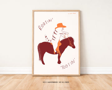 Rootin' Tootin' Cat Art Print without a frame