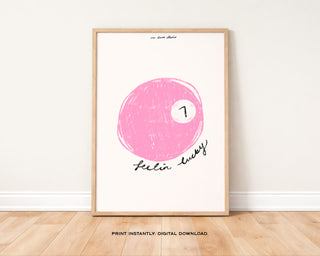 Feelin' Lucky Pink 8 Ball Print