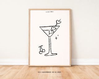 Hearts Cocktail Print