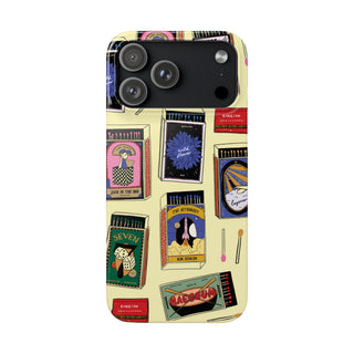 Matchbox Pattern Phone Case — Retro Matchbook Design Snap Case