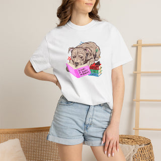 Staffordshire Bull Terrier Book Lover Shirt, Staffy Reading T Shirt, Fantasy Reader Gift, BookTok Dog Tee, Cute Dog Mum Shirt, Comfort Color