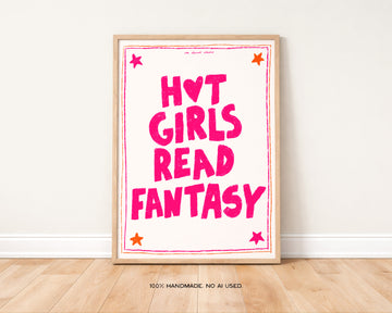 Hot Girls Read Fantasy Art Print without a frame