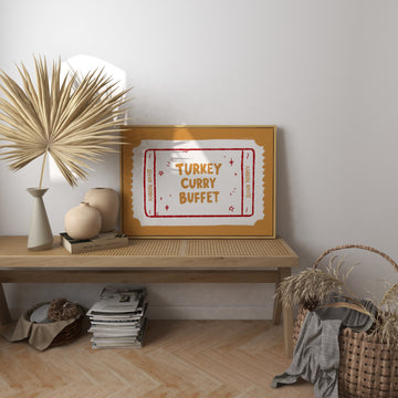 Turkey Curry Buffet Art Print without a frame