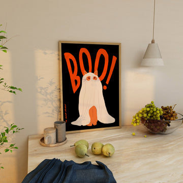 Boo Cat Art Print without a frame