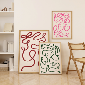 Bow Set of Three Prints without a frame