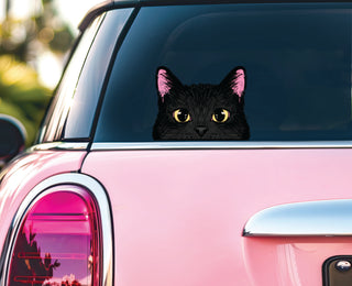 Car & Window Black Cat Peeker Sticker