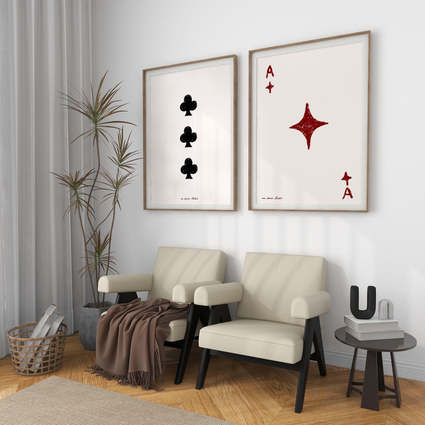 Playing Cards Set of Four Prints