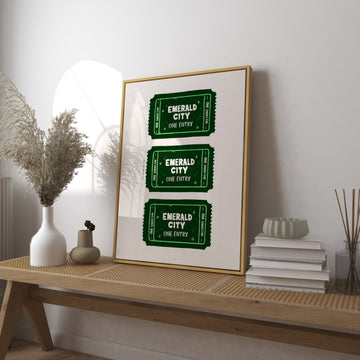 Emerald City Multi Tickets Print without a frame