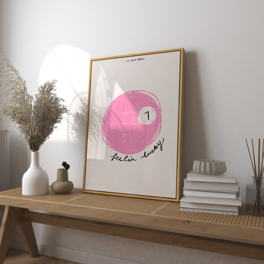 Feelin' Lucky Pink 8 Ball Print