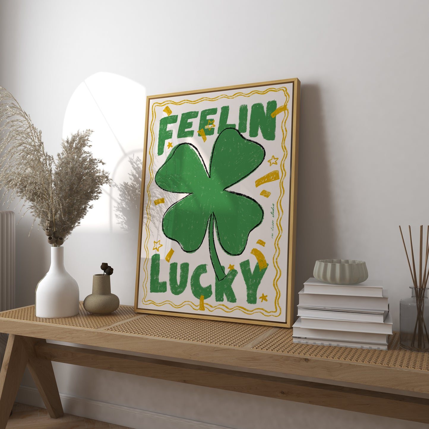 Feeling Lucky 4 Leaf Clover Print
