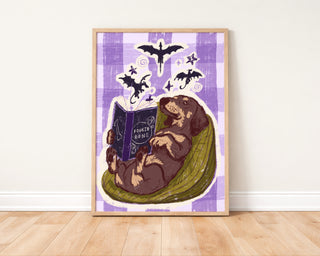 Dachshund Reading 'Fourth Bone' Art Print
