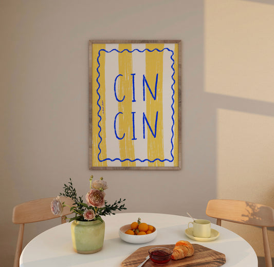 Cin Cin Yellow Print