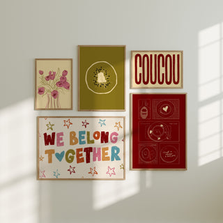 Romantic Pop Gallery Wall | 5-Piece Pre-Styled Wall Set