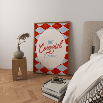Hot Cowgirl Summer Art Print without a frame